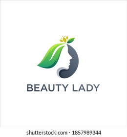 beauty lady gradient logo design