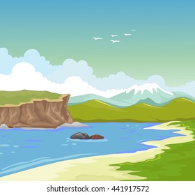 beauty lake with landscape background
