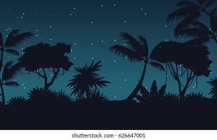 Beauty Landscape Jungle At Night Collection