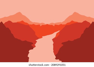 Paisaje de belleza con brillante ilustración vectorial de fondo