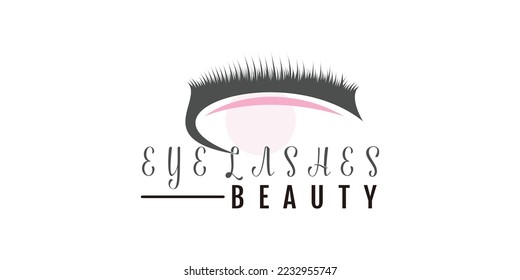 Beauty lashes logo with creative design premium vector