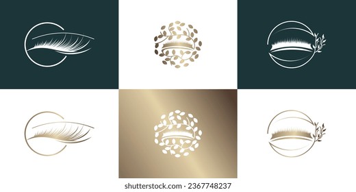 Beauty lashes logo design element vector with modern concept