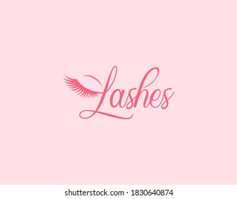 Beauty lashes logo design illustration.	
