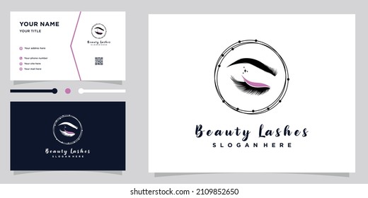 beauty lashes logo design with style and creative concept
