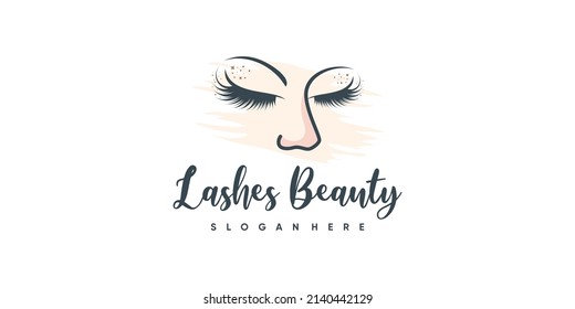 Beauty Lashes Logo Design For Woman Premium Vector