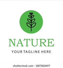 Beauty Leaf Isolated with Green Circle and Letter Nature logo Design Inspiration