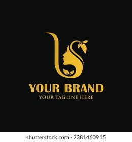 Beauty and leaf logo design