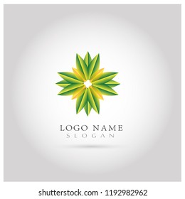 Beauty Leaf Logo. Symbol & Vector Template.