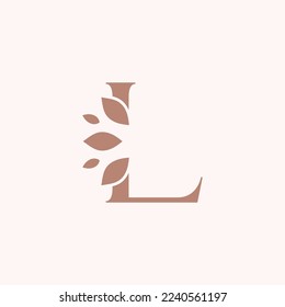 Beauty leaf logo template royal letter L brand design