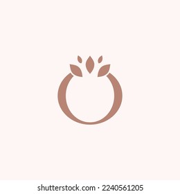 Beauty leaf logo template royal letter O brand design