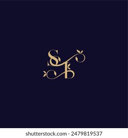 beauty leaf monogram logo organic and elegant concept SI wedding initial letter