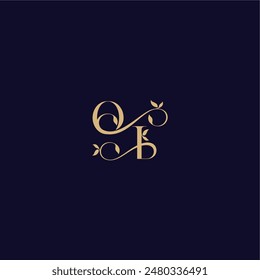 beauty leaf monogram logo organic and elegant concept OI wedding initial letter