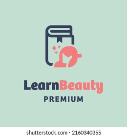 Beauty with learn logo design vector graphic symbol icon sign illustration creative idea