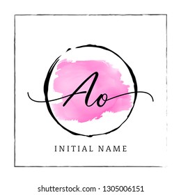 beauty letter AO initial logo vector for fashion spa cosmetics brand