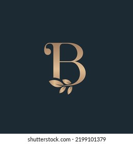 beauty letter logo b leaf luxury logo cosmetic