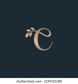 beauty letter logo C leaf luxury logo cosmetic