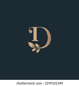 beauty letter logo d leaf luxury logo cosmetic