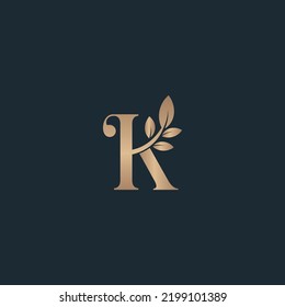 beauty letter logo k leaf luxury logo cosmetic
