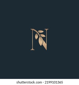beauty letter logo n leaf luxury logo cosmetic