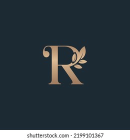 beauty letter logo r leaf luxury logo cosmetic