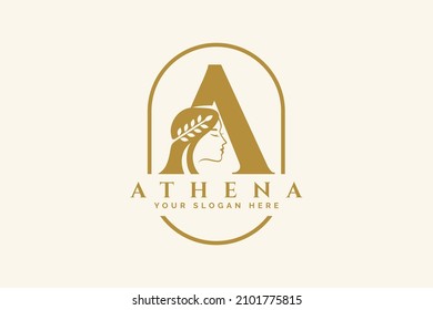 Beauty letter A monogram Athena goddess logo brand