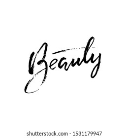 Beauty lettering. Vector illustration. Modern dry brush typography banner.