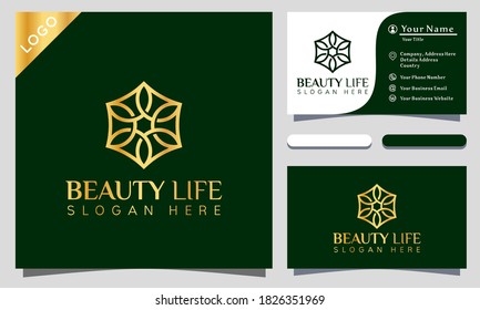 Beauty Life Hexagon logo design vector illustration, minimalist elegant, modern company and business card