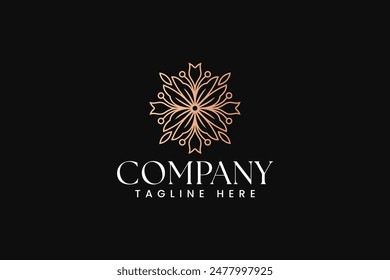beauty lily flower and floral ornament abstract logo design for fashion boutique florist business