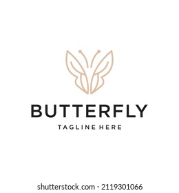 beauty line art butterfly logo design