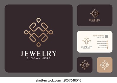 Beauty Line Art Logo Design For Jewelery Or Cosmetics Product.