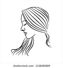 Beauty line avatar. Face in minimalist style. Beauty and simple.