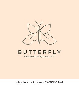 beauty line butterfly icon logo vector illustration design, line art butterfly logo