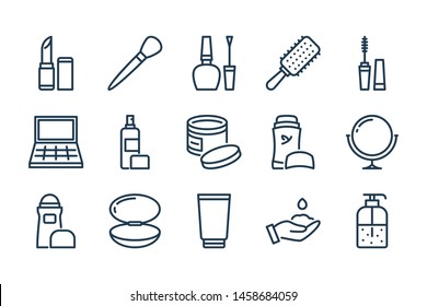 Beauty line icons. Makeup Vector linear icon set. - Shutterstock ID 1458684059