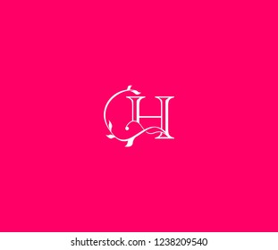 Beauty Linear H Letter Linked Monogram Swirl Organic Swoosh Feminine Logotype