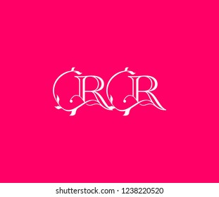 Beauty Linear RR Letter Linked Monogram Swirl Organic Swoosh Feminine Logotype