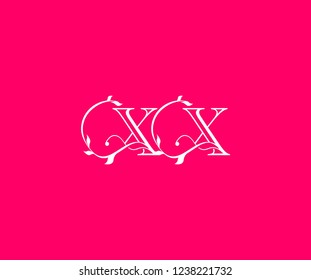 Beauty Linear XX Letter Linked Monogram Swirl Organic Swoosh Feminine Logotype