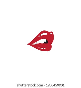 Beauty lips women illustration logo vector design