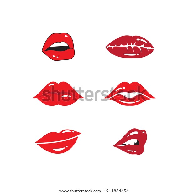 Beauty lips\
women illustration logo vector\
design