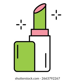 Icono del lápiz labial de la belleza en diseño del formato del Vector
