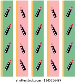 beauty lipstick patter vector