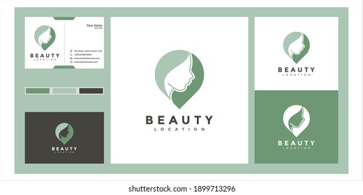 beauty location logo design and business card	