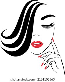 Beauty Logo Beautiful Woman Face Sexy Stock Vector (Royalty Free ...