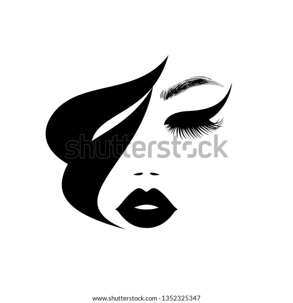 Beauty Logo Beautiful Woman Face Sexy Stock Vector Royalty Free 1352325347 0040