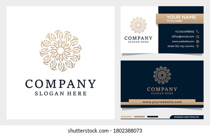 Beauty logo and business card design illustration. beauty, fashion, salon, spa, yoga, flower logo design