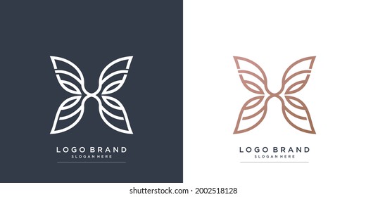 Beauty logo with butterfly concept Premium Vector part 1