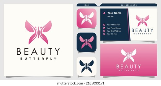Beauty logo with butterfly concept for beauty salon beauty spa