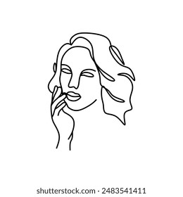 Beauty logo continues line art