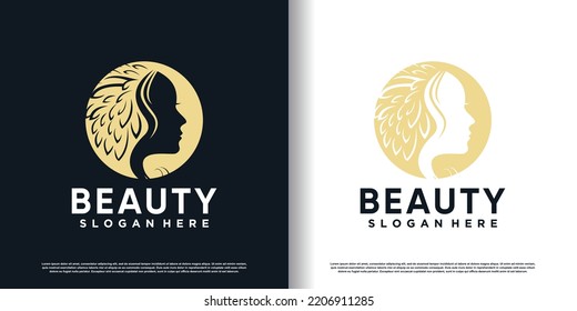 Beauty logo with creative design Premiun Vector