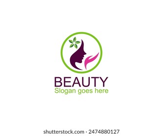 Logo de belleza con diseño creativo Vector Premium