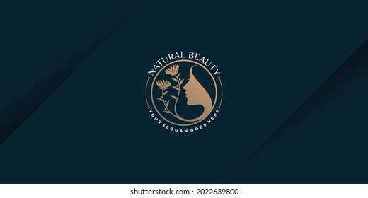 Logo de belleza con concepto de elemento creativo Vector Premium 